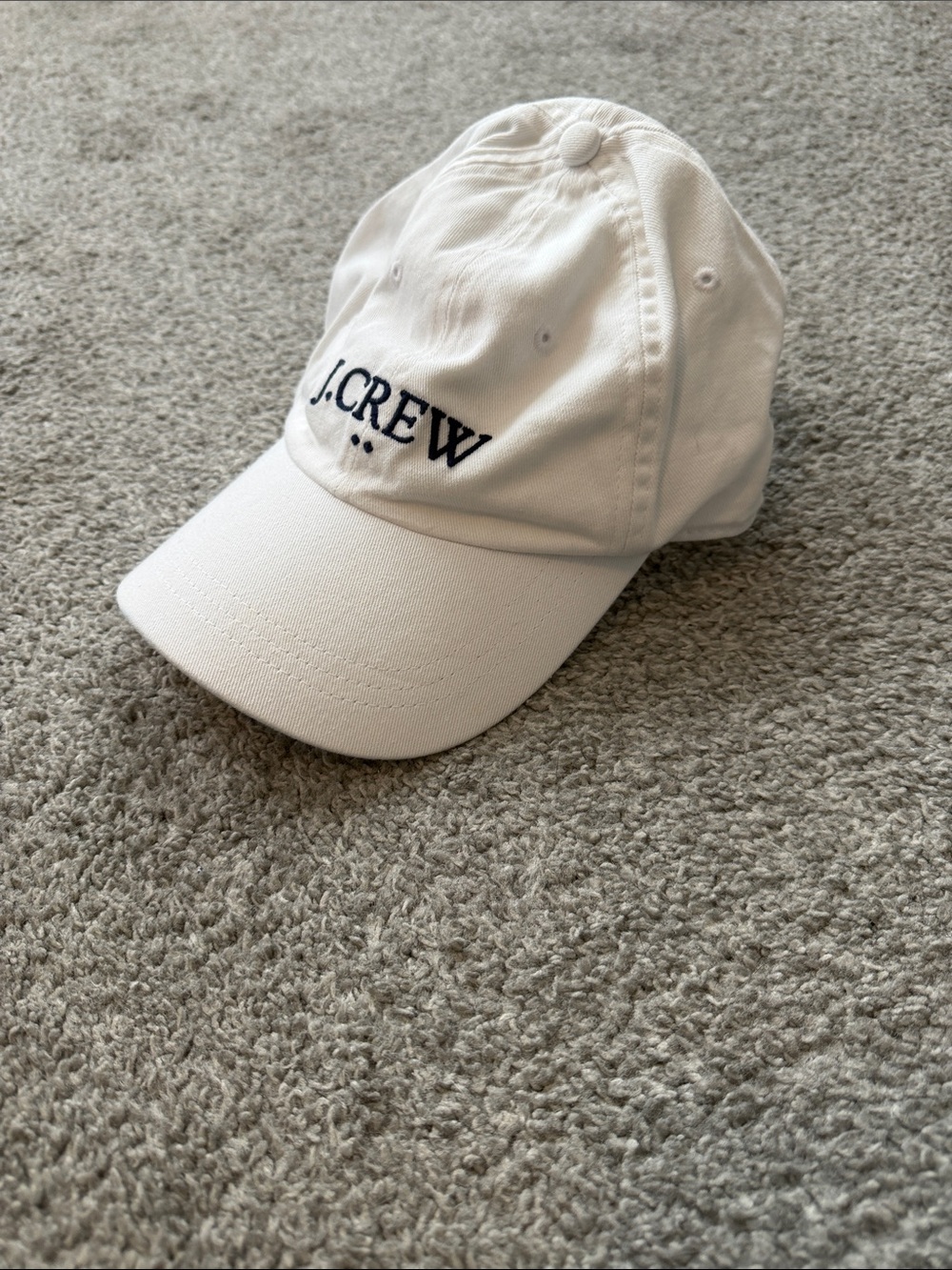 J. Crew White Baseball Cap with Black Logo